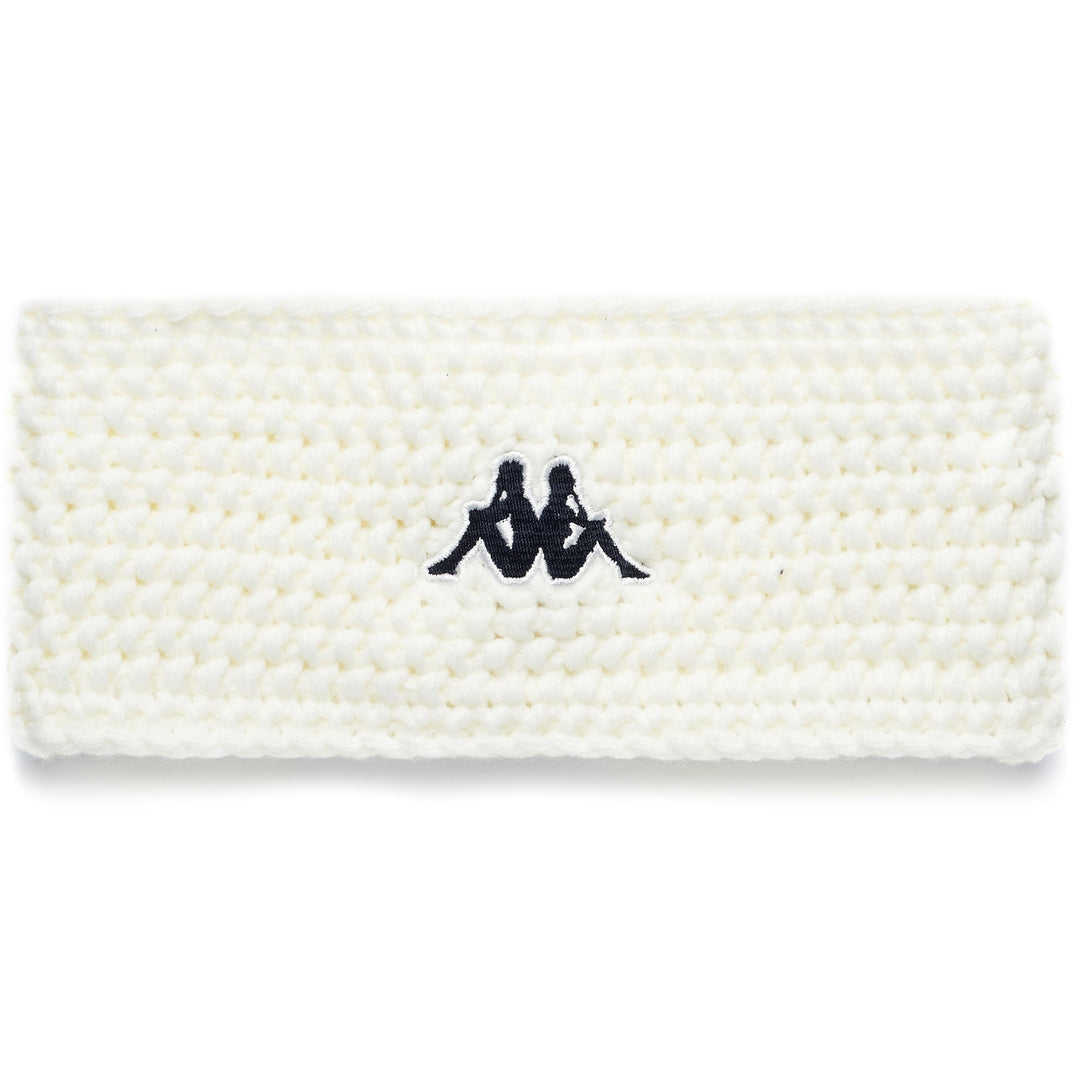 Cinta para la cabeza de esquí unisex blanca con forro polar y logotipo bordado main