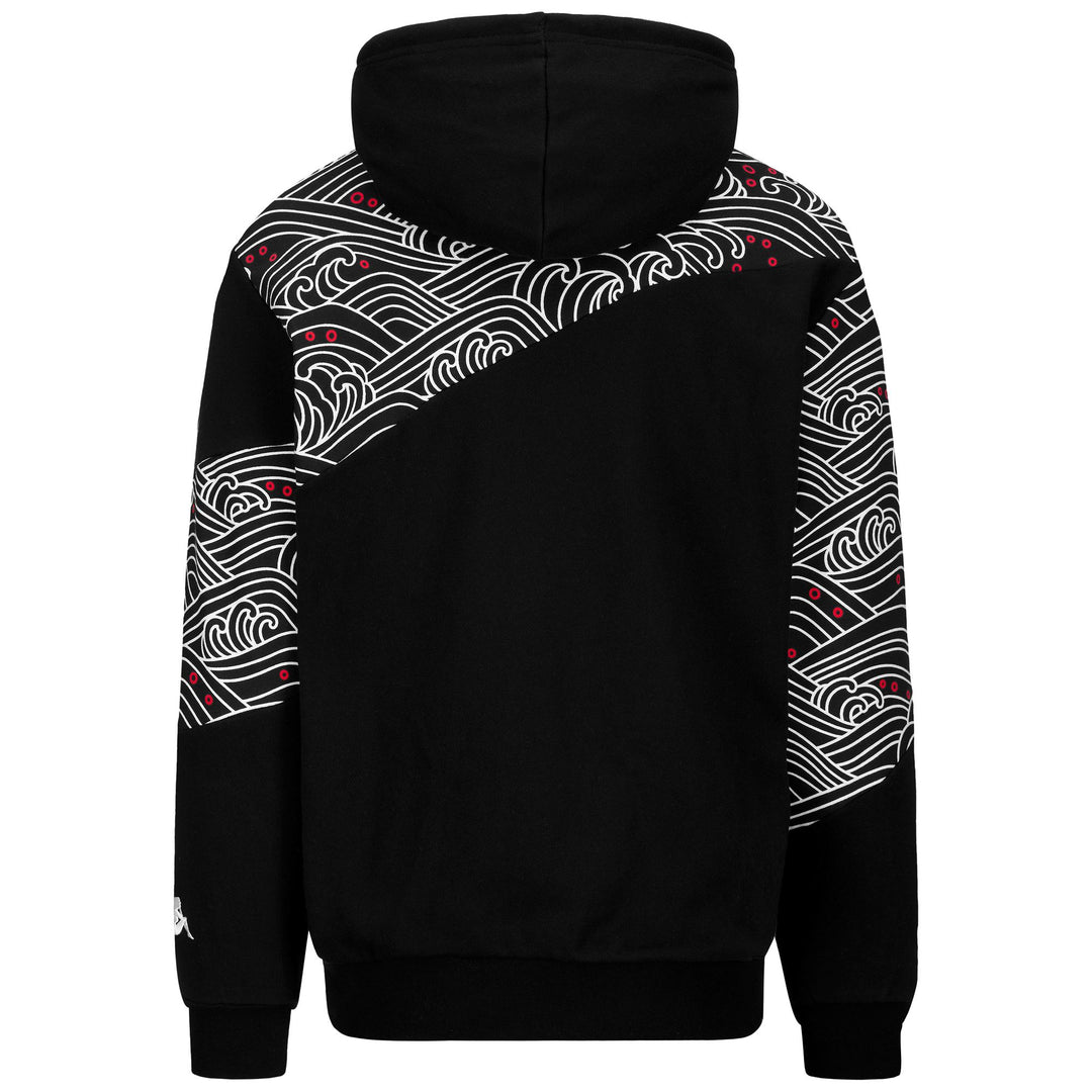 Felpa Sportiva in Pile Uomo Nera e Bianca con Cappuccio Regolabile main