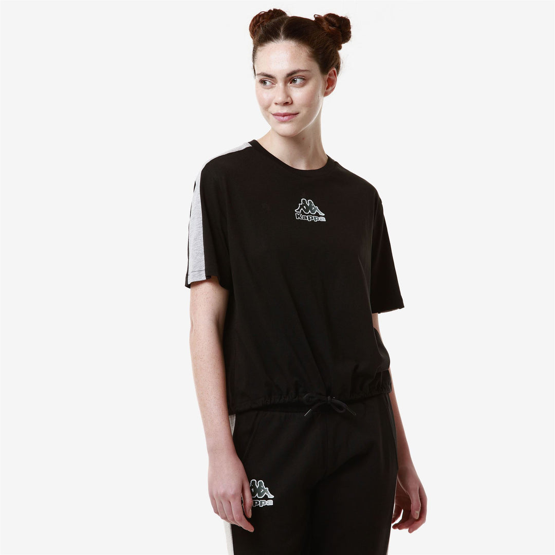 T-ShirtsTop Woman LOGO FLECA T-Shirt BLACK - GREY MD MEL Detail (jpg Rgb)			