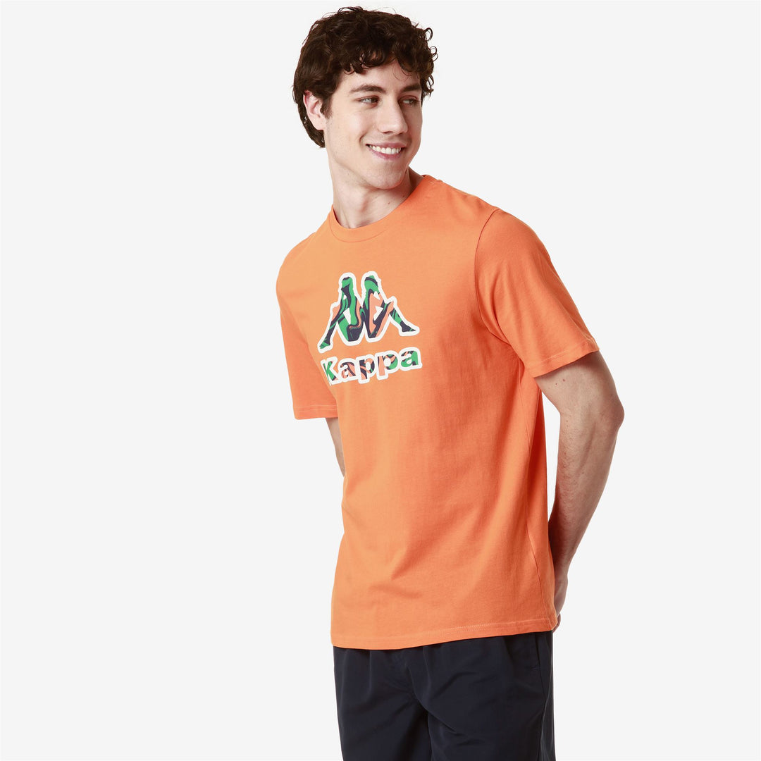T-ShirtsTop Man LOGO FIORO T-Shirt ORANGE VIBRANT Dressed Front Double		