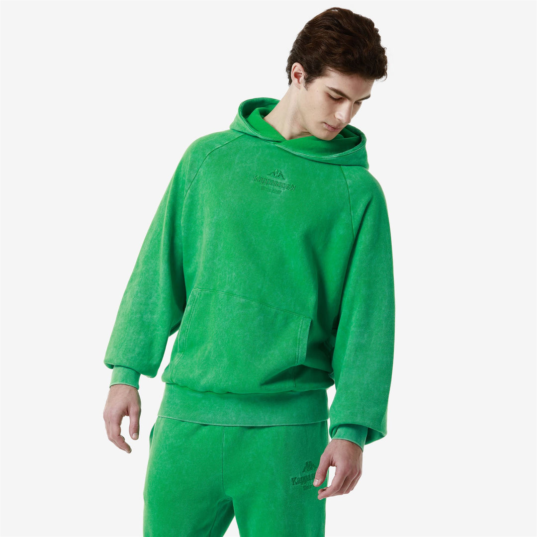 Fleece Man AUTHENTIC PREMIUM LOME Jumper GREEN FERN-GREEN OASI Dressed Front Double		