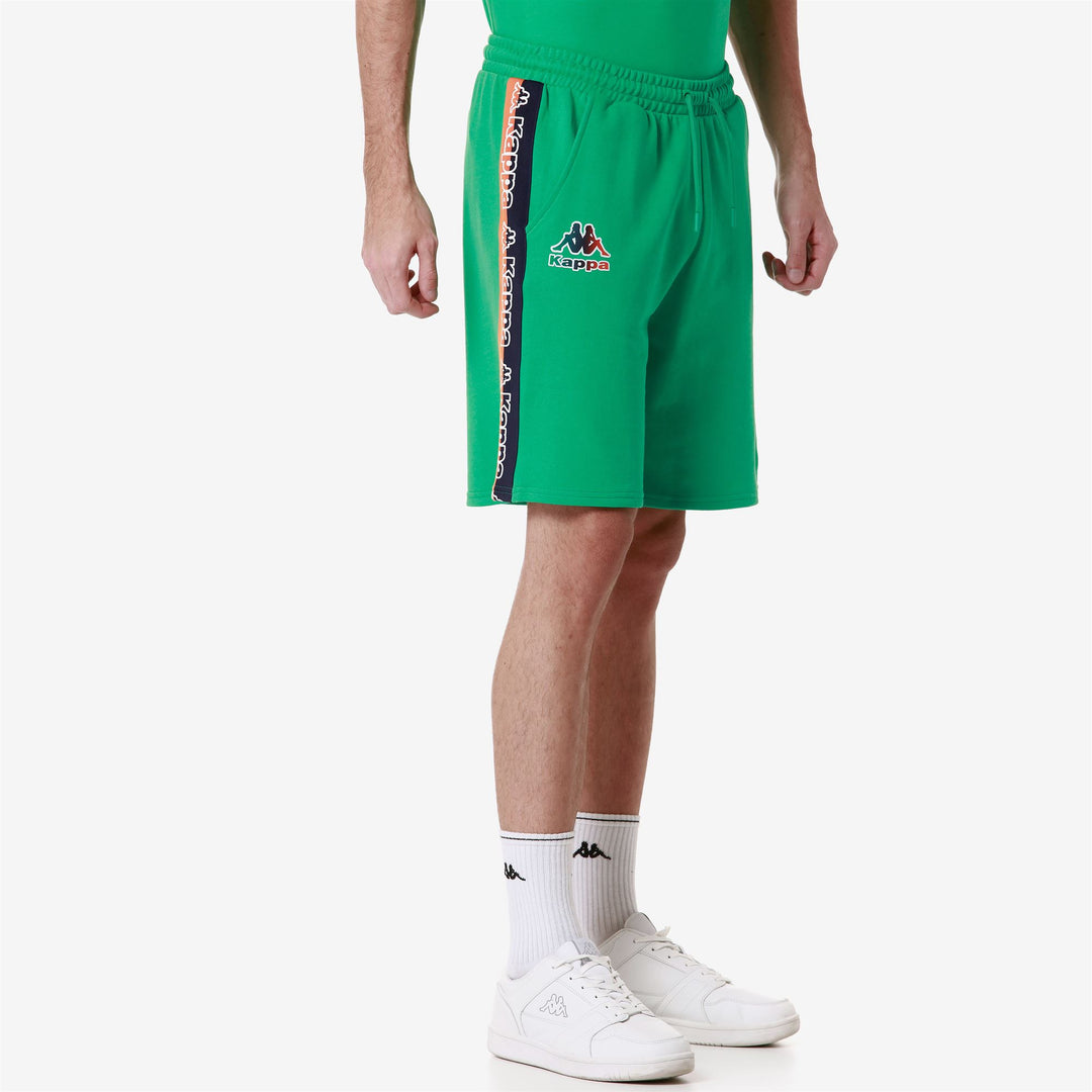 Shorts Man LOGO FULTO Sport  Shorts GREEN BLARNEY Dressed Front Double		
