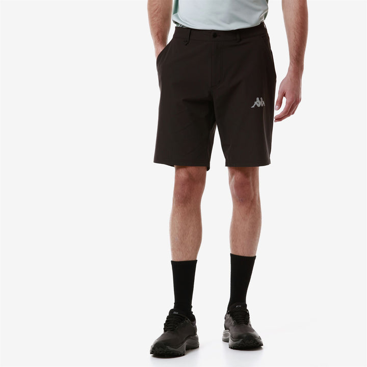 Shorts Man 3CENTO 310 Sport  Shorts BROWN EBONY-BLACK Detail (jpg Rgb)			