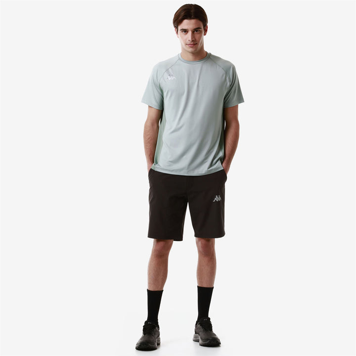 Shorts Man 3CENTO 310 Sport  Shorts BROWN EBONY-BLACK Dressed Back (jpg Rgb)		