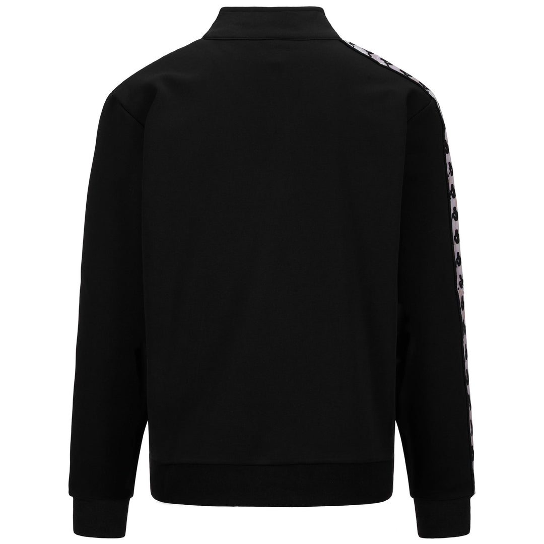 Maglione in pile da uomo nero con mezza zip e nastro grafico main