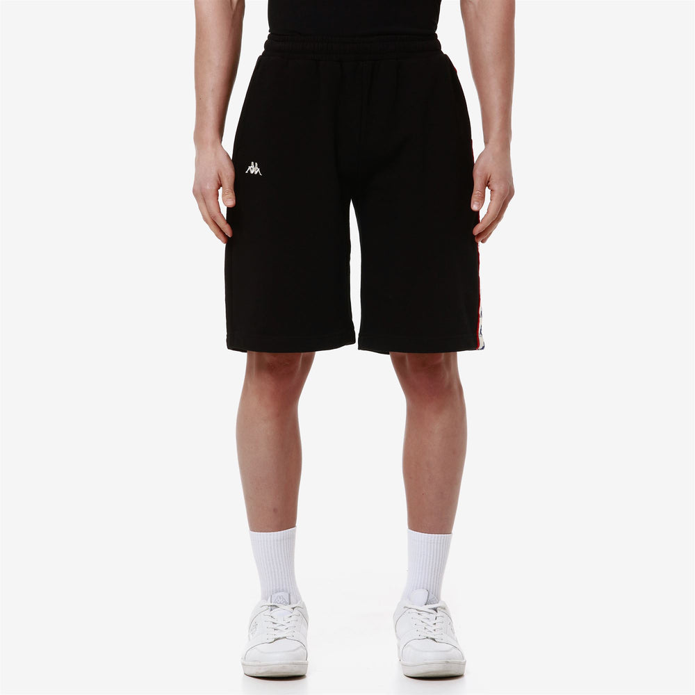 Shorts Man 222 BANDA SURRO Sport  Shorts BLACK-WHITE ANTIQUE-RED Detail (jpg Rgb)			