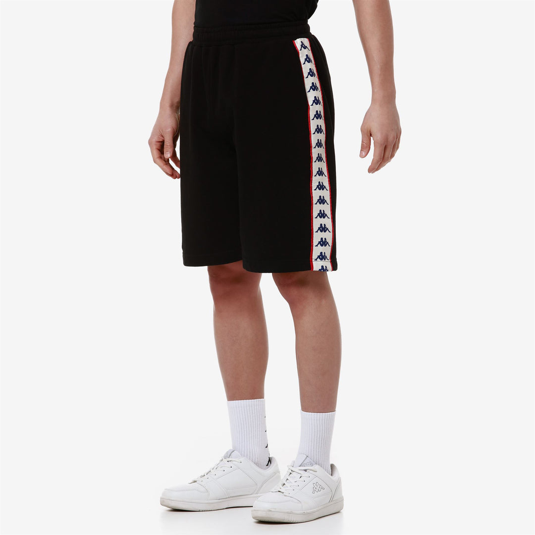 Shorts Man 222 BANDA SURRO Sport  Shorts BLACK-WHITE ANTIQUE-RED Dressed Front Double		