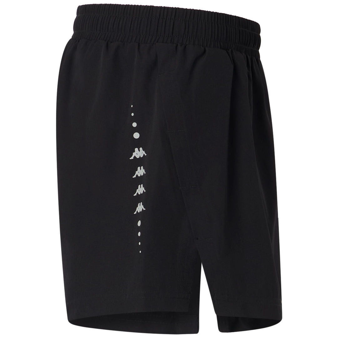 Short de course noir pour homme, coupe classique, avec slip intérieur en mesh main