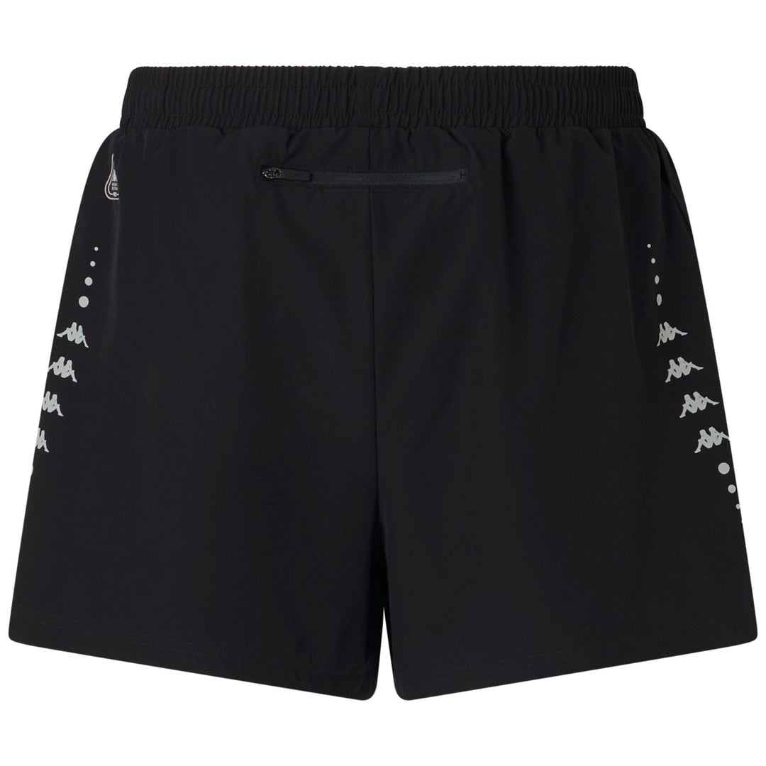 Short de course noir pour homme, coupe classique, avec slip intérieur en mesh main