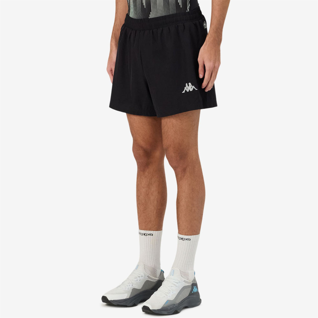 Short de course noir pour homme, coupe classique, avec slip intérieur en mesh main
