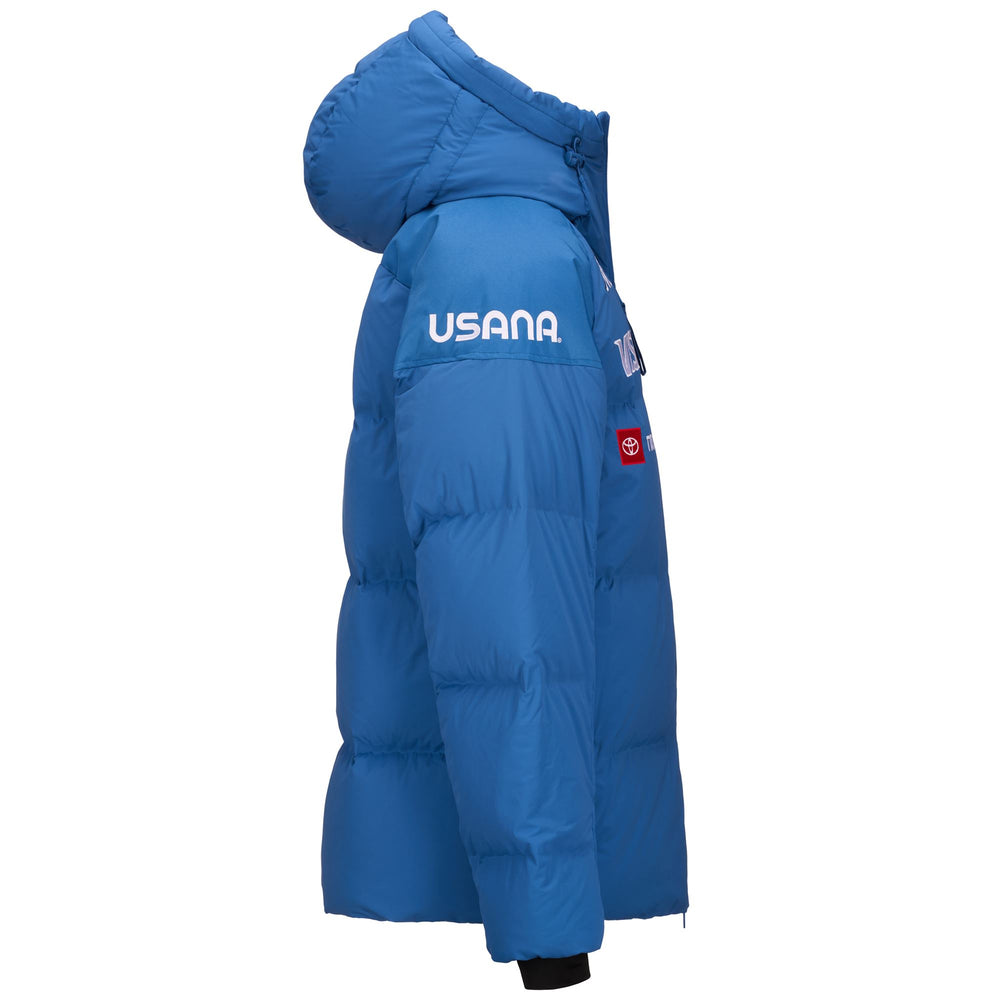 Giacca da sci blu unisex in piuma pesante con protezione impermeabile 02
