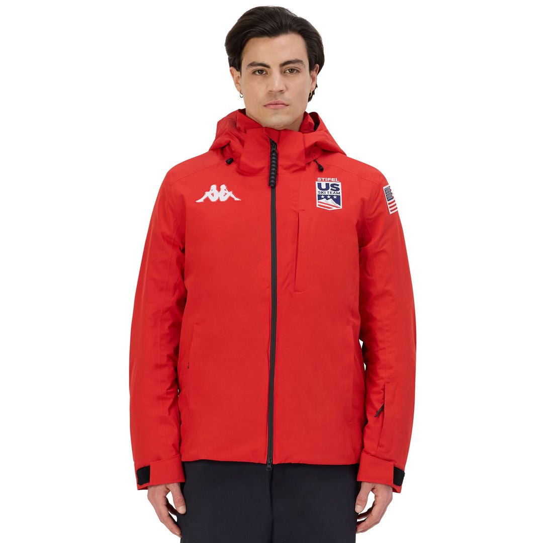 Red Men's Slim Fit Ski Jacket with Waterproof Protection main