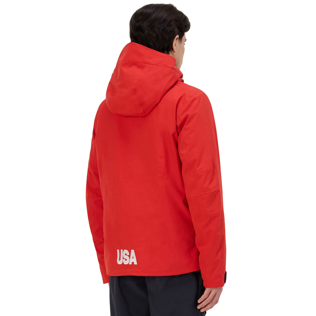 Red Men's Waterproof Ski Jacket with Down Padding main