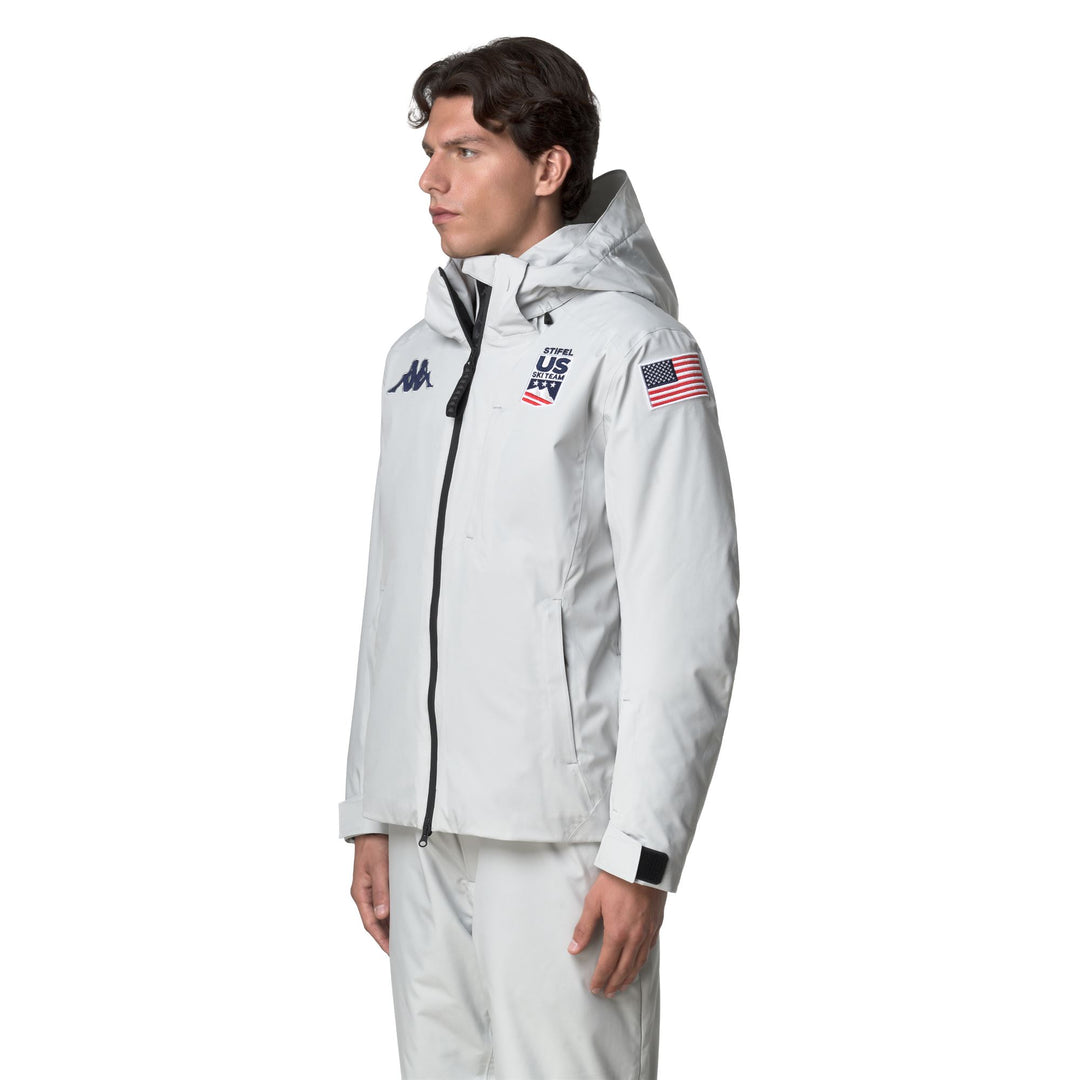 Grey Men's Slim Fit Ski Jacket with Waterproof Protection main