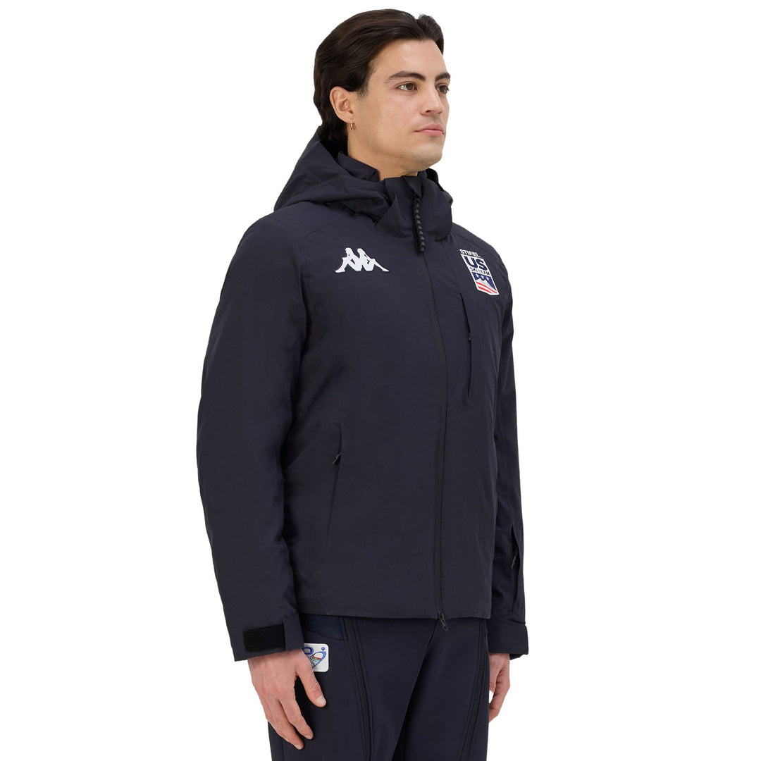 Navy Grey Men's Ski Jacket with Down Padding. main