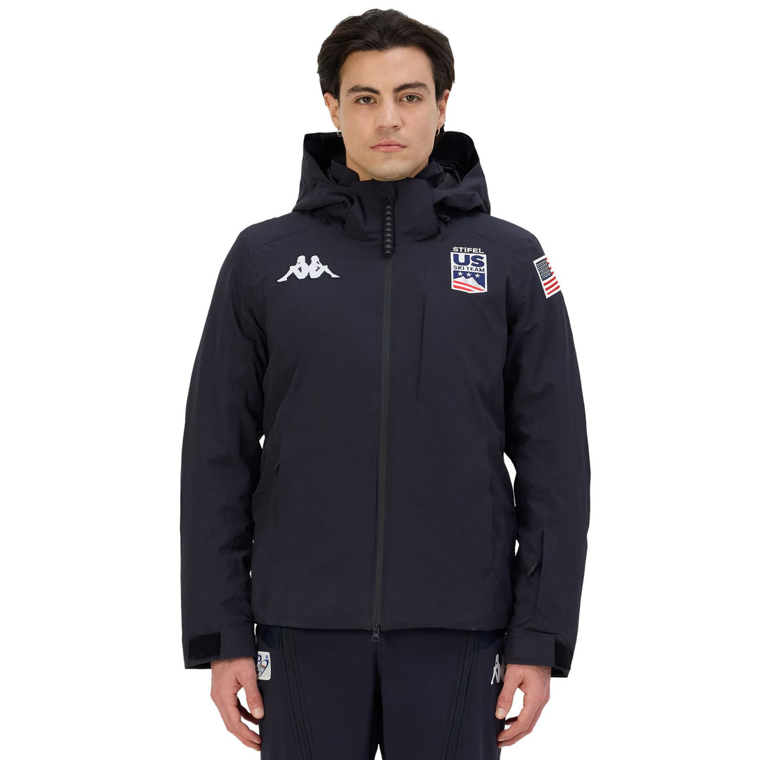 Navy Grey Men's Ski Jacket with Down Padding. main