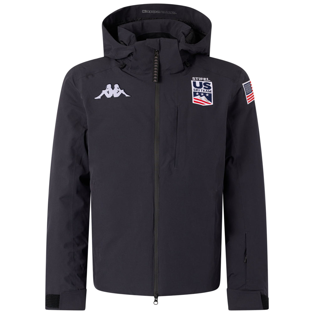 Navy Grey Men's Ski Jacket with Down Padding. 01