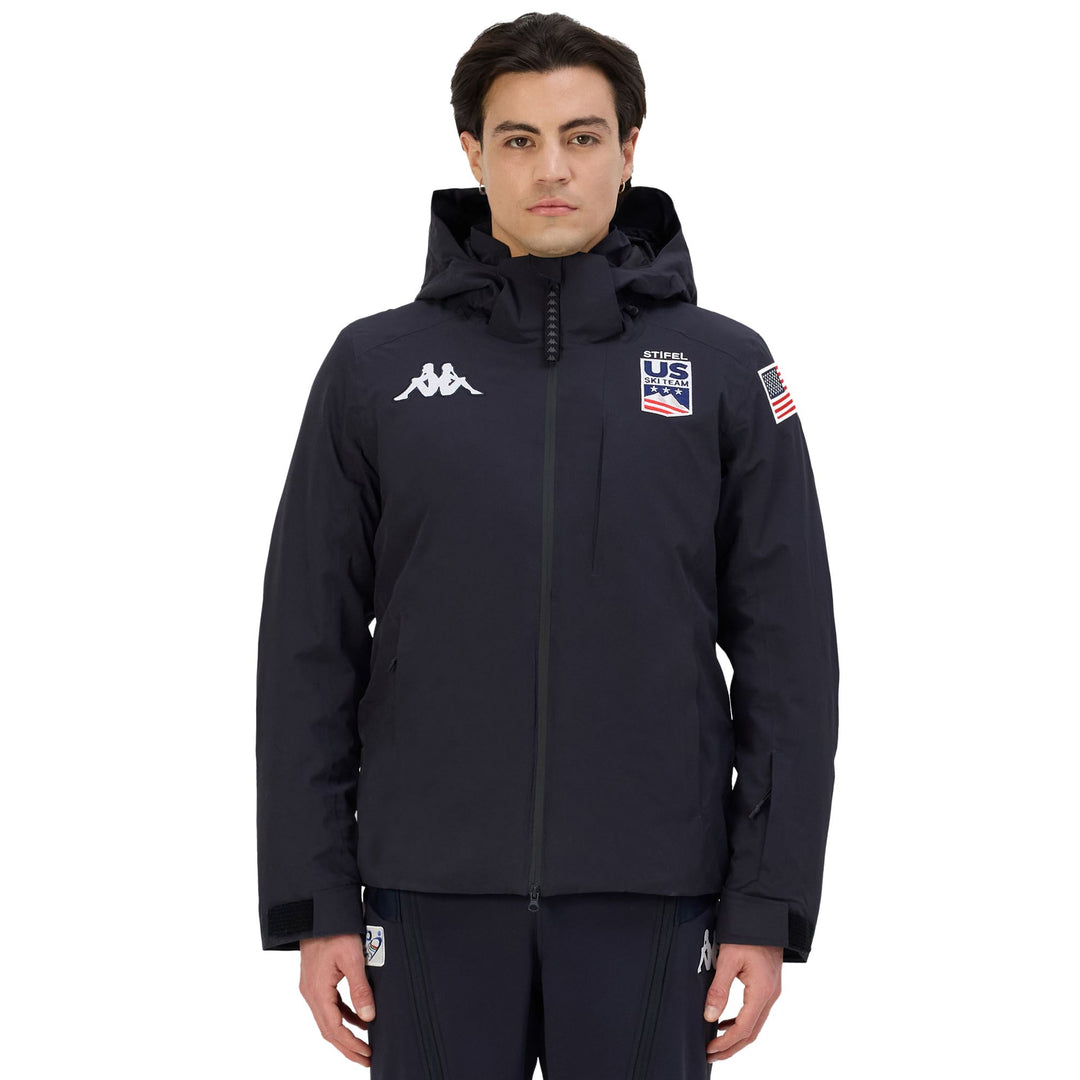 Blue Men's Slim Fit Padded Ski Jacket with Waterproof Protection main
