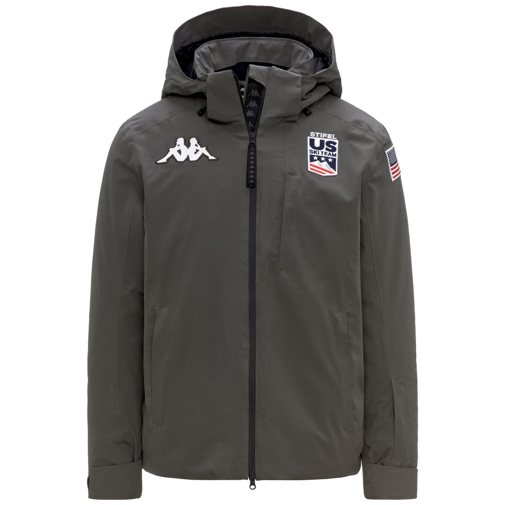 Men's Green Slim Fit Padded Waterproof Ski Jacket 02