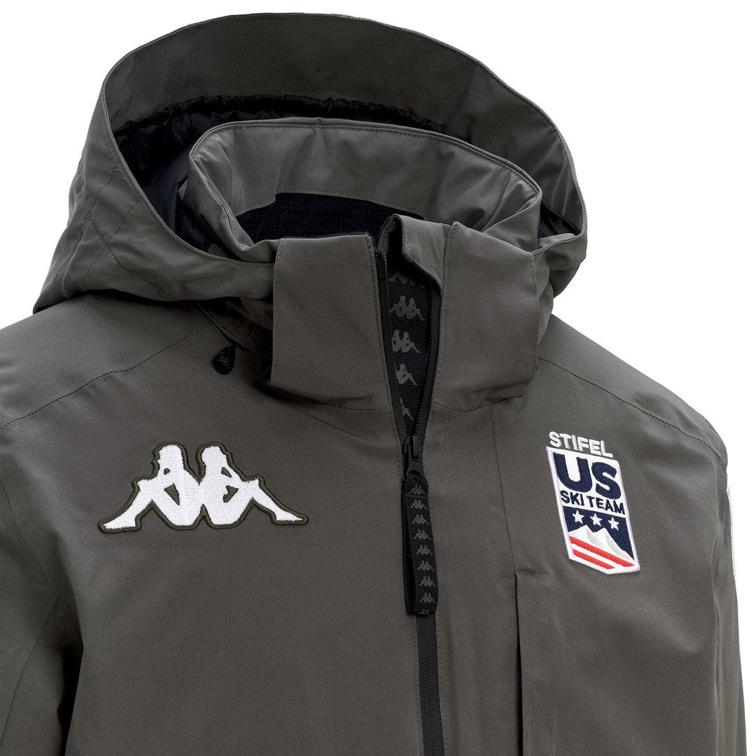 Veste de ski homme verte, coupe ajustée, matelassée et imperméable main