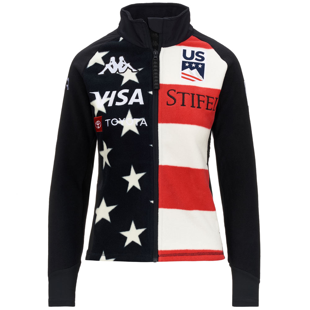 Navy Blue Women's Ski Fleece Jacket with Windproof Inserts 02