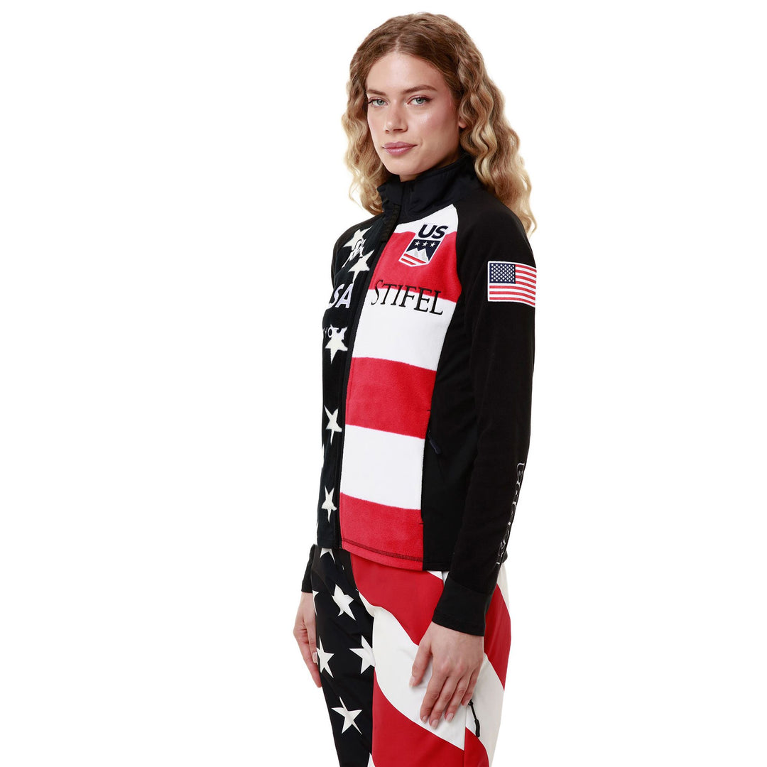 Chaqueta polar de esquí azul marino para mujer con inserciones cortavientos main