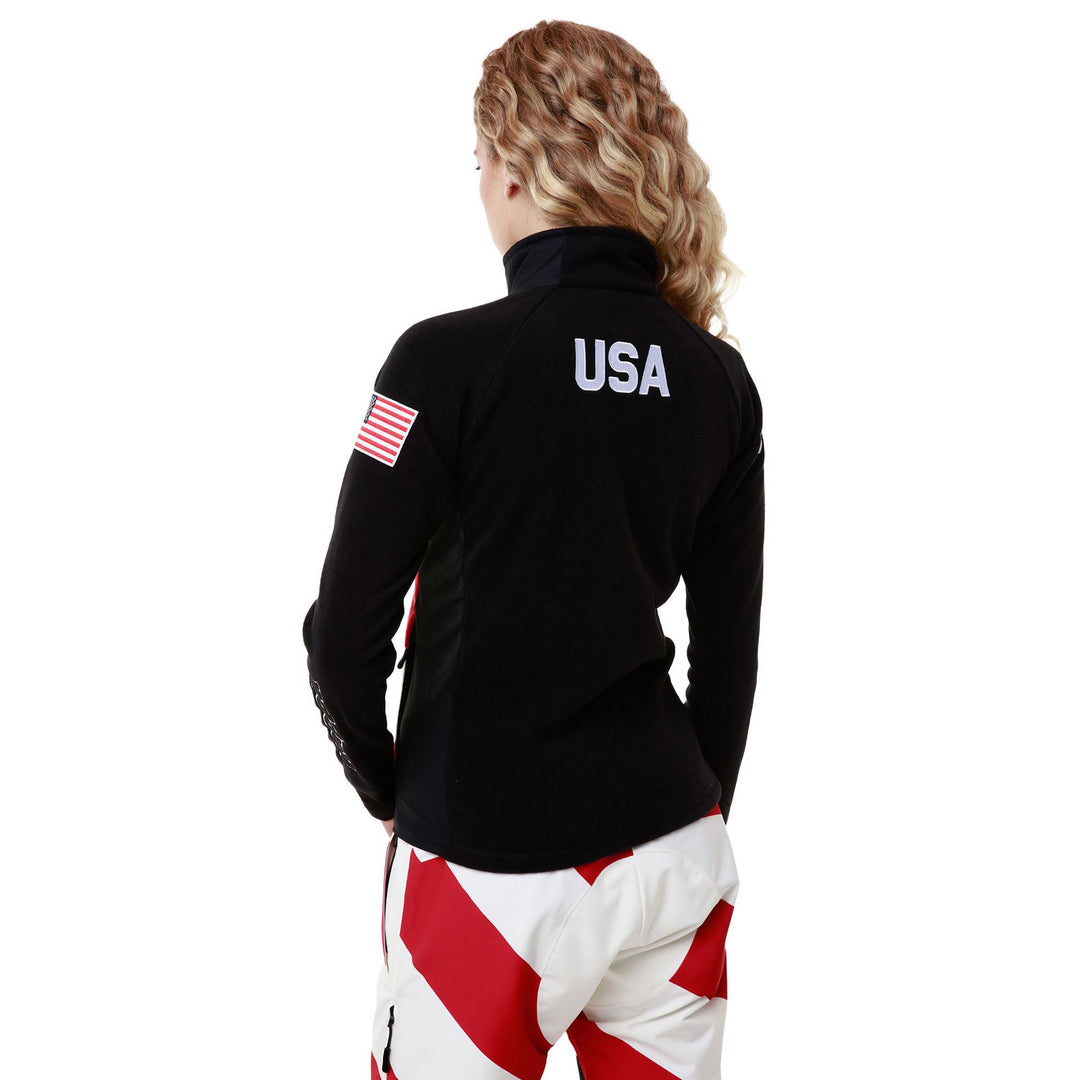 Chaqueta polar de esquí azul marino para mujer con inserciones cortavientos main