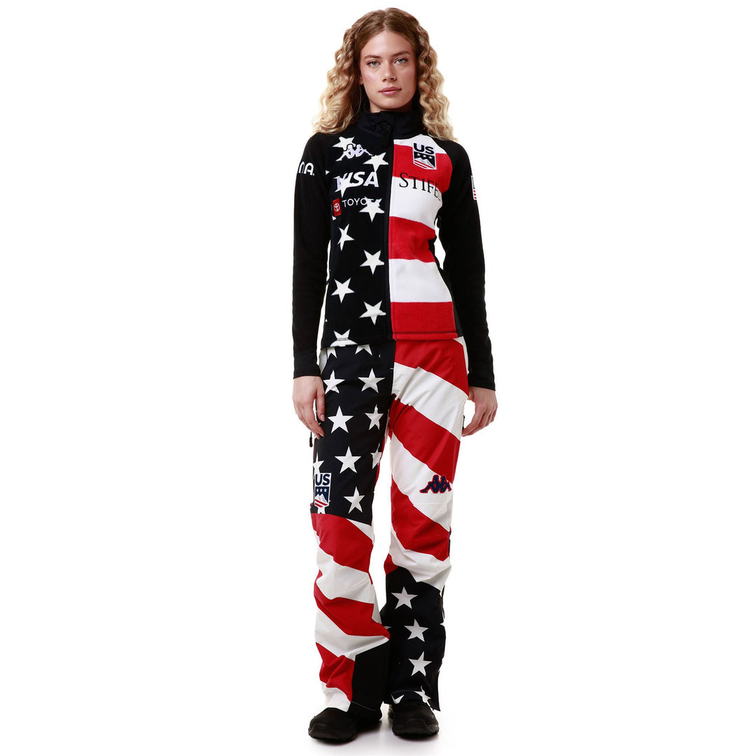 Navy Blue Women's Ski Fleece Jacket with Windproof Inserts 01