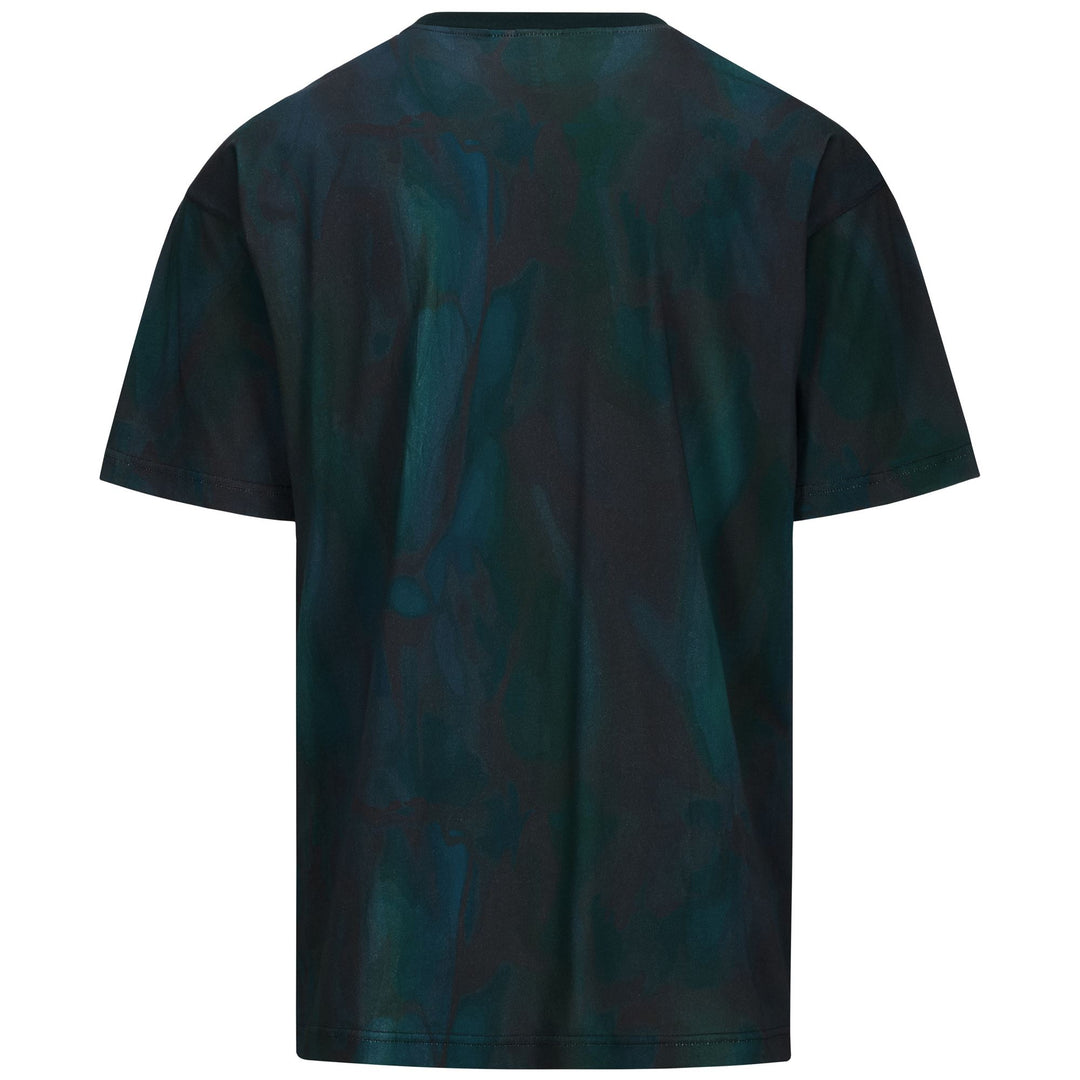 T-shirt de sport vert pour homme, coupe classique, imprimé intégral main