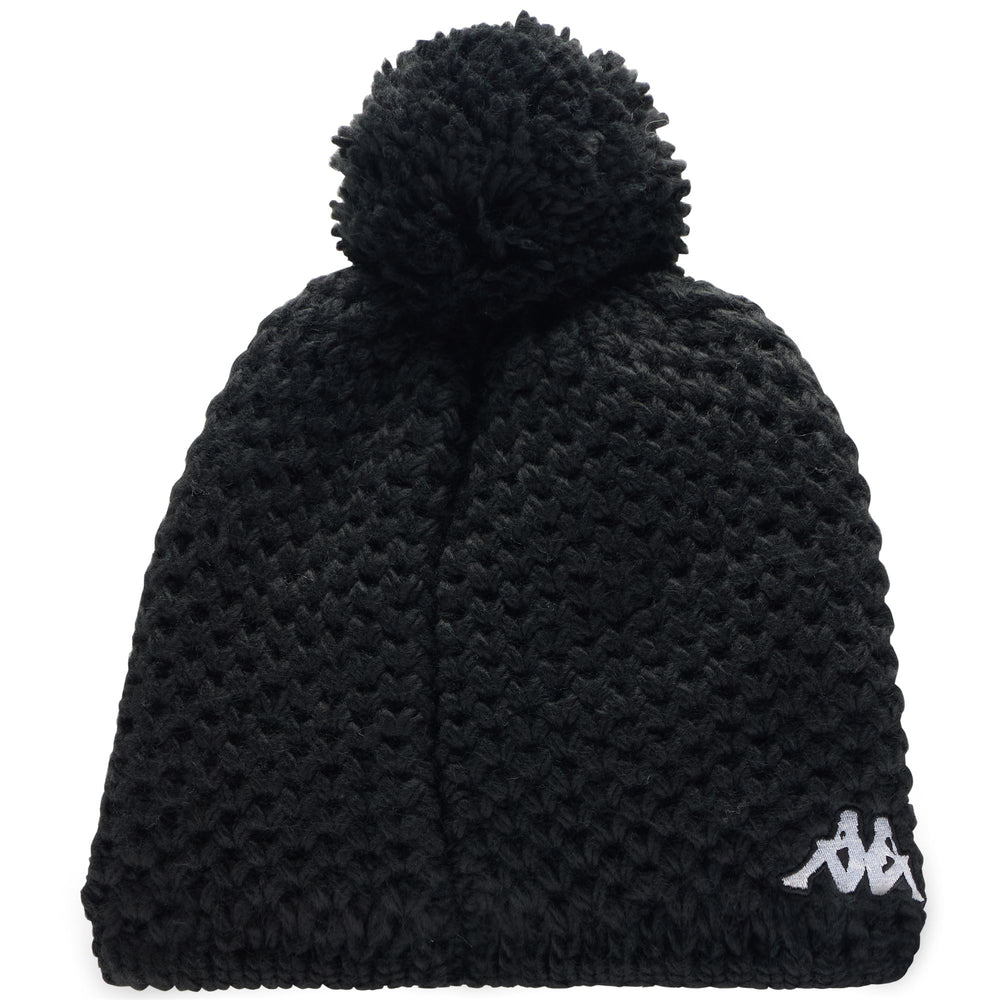 Black Unisex Ski Hat with Polar Lining and Embroidered Logos 02