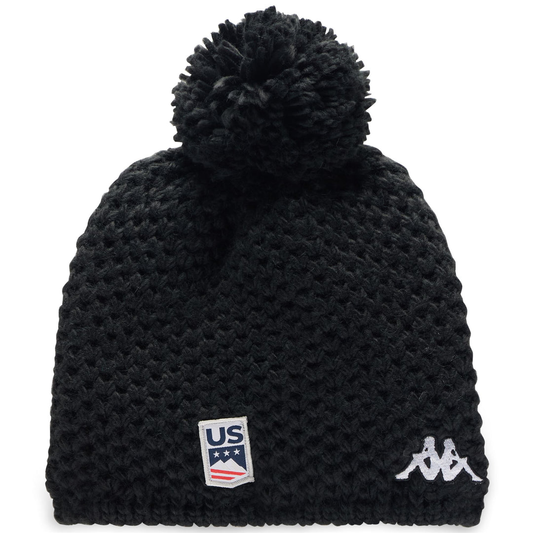 Black Unisex Ski Hat with Polar Lining and Embroidered Logos 01