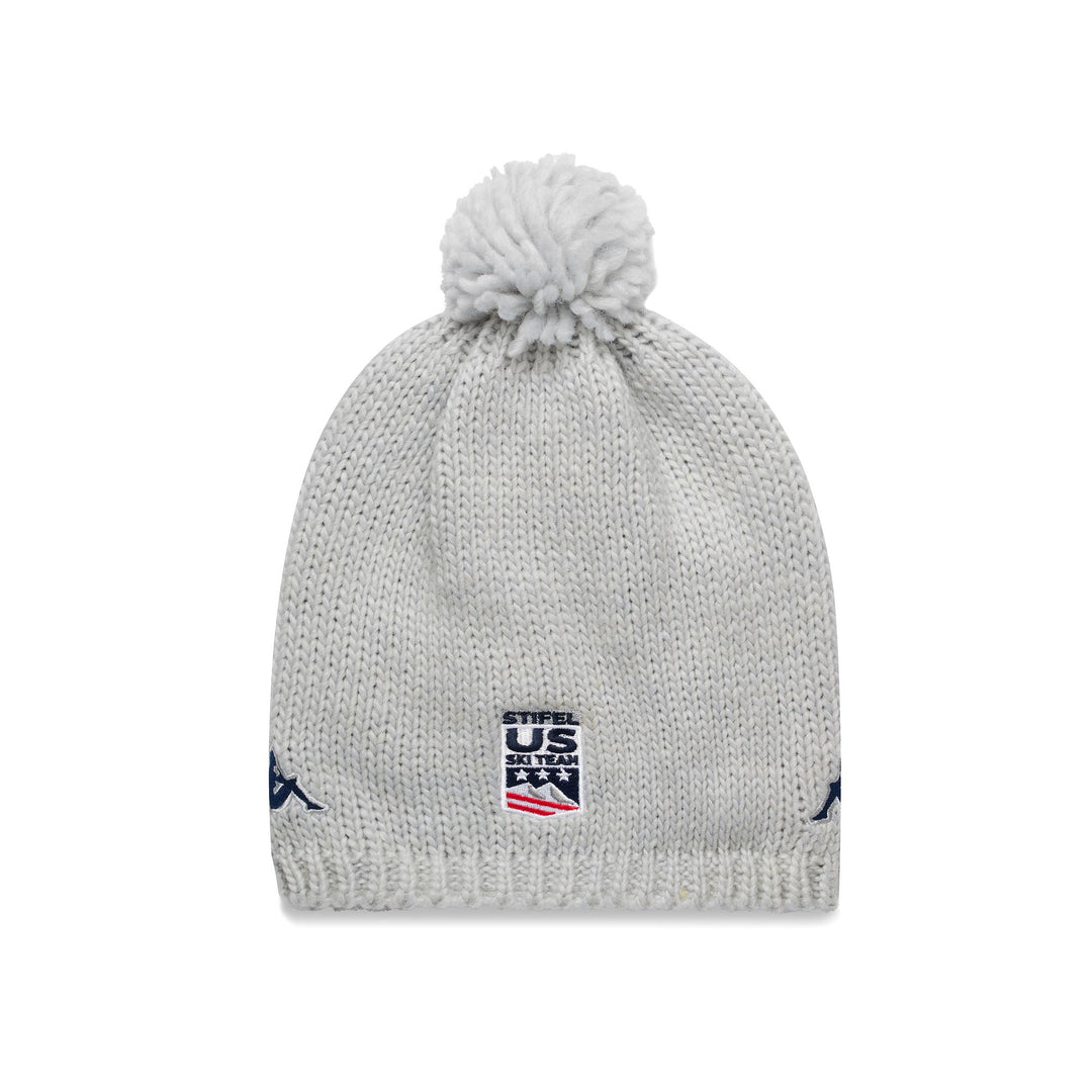 Light Grey Unisex Ski Hat with Polar Lining and Pom Pom 01