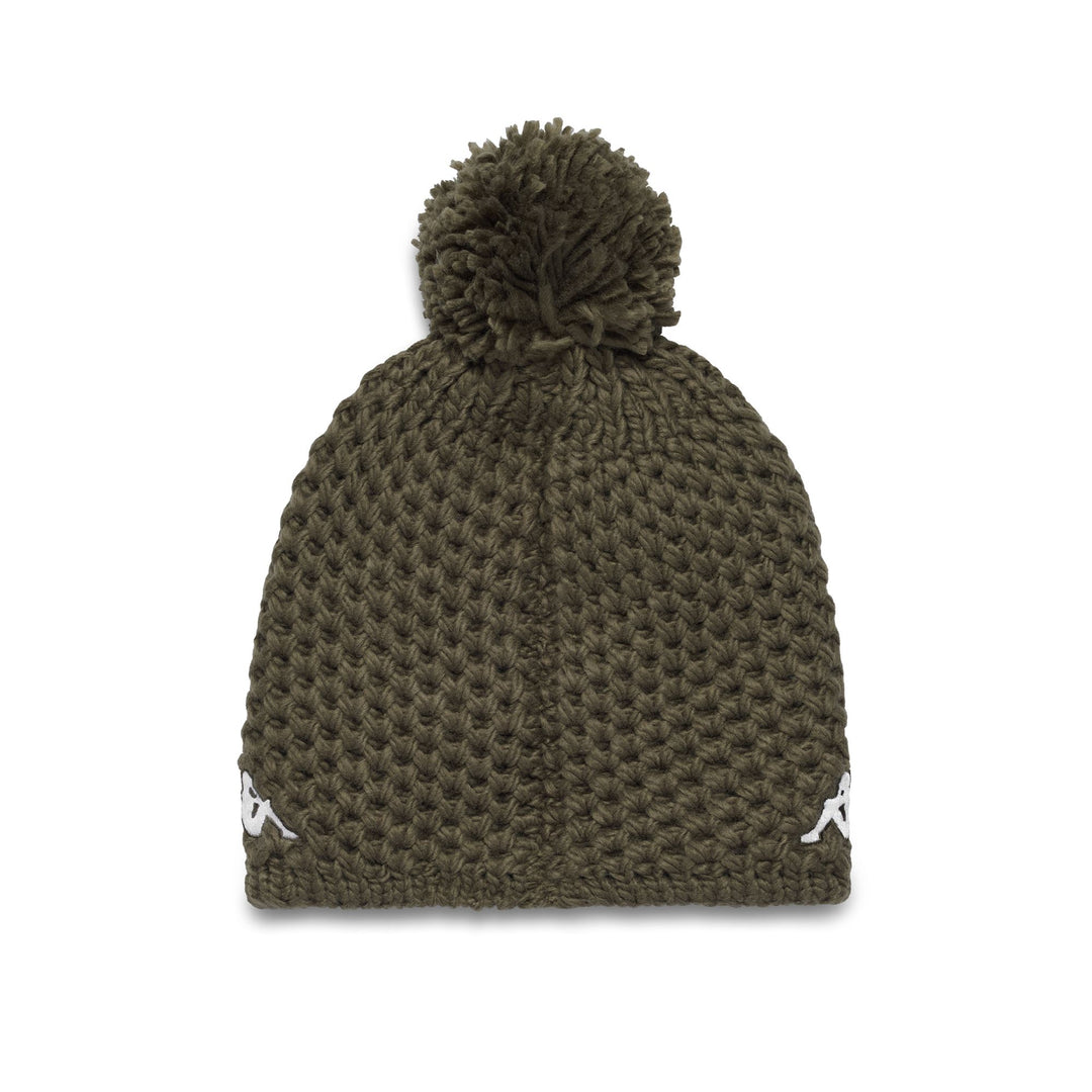 Gorro unisex verde con pompón y forro polar main