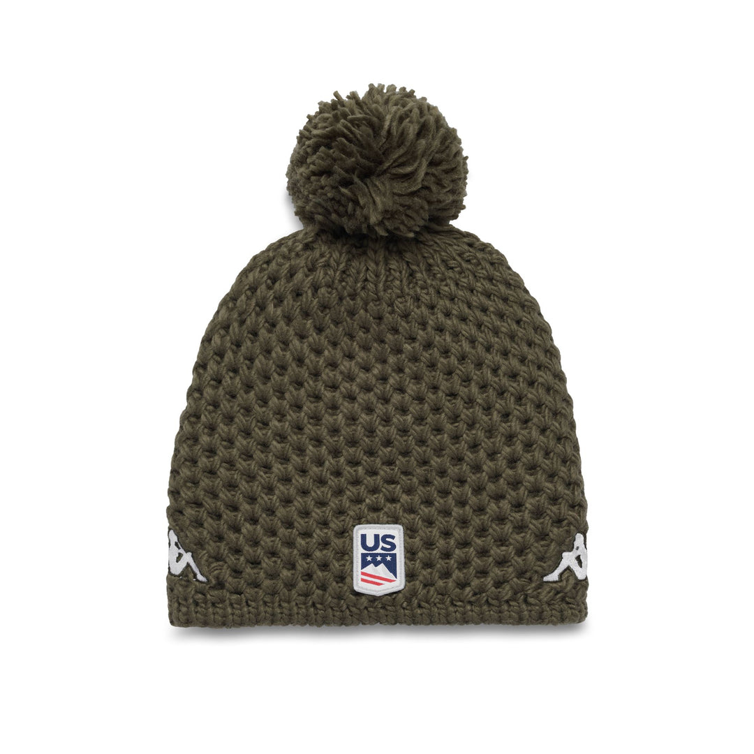 Green Unisex Beanie Hat with Pom-Pom and Fleece Lining 01