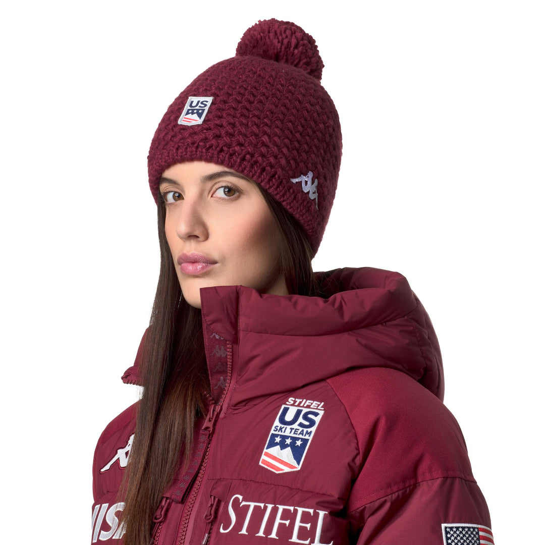 Red Unisex Wool-Acrylic Ski Beanie with Fleece Lining 01