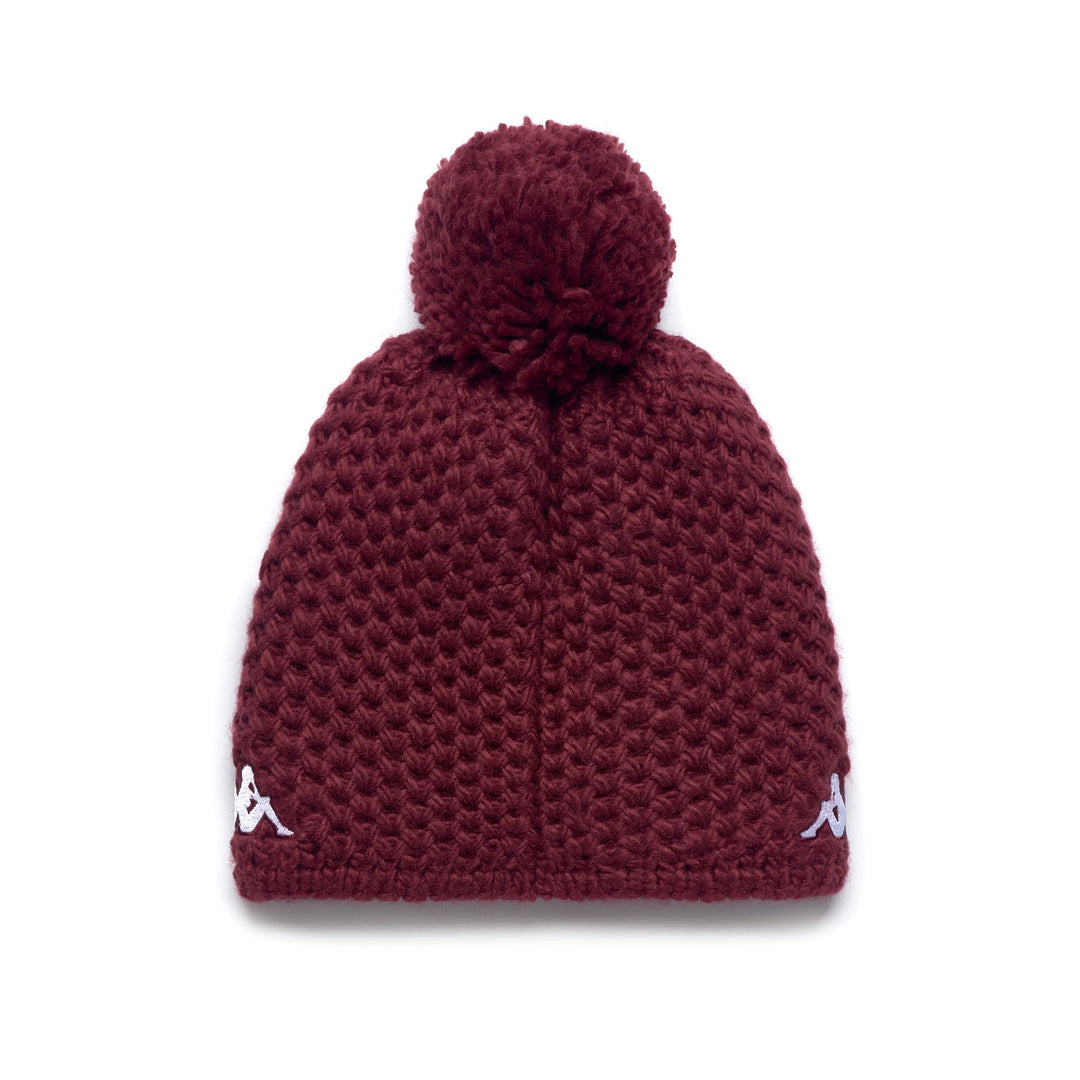 Berretto unisex rosso con fodera in pile e pompon main