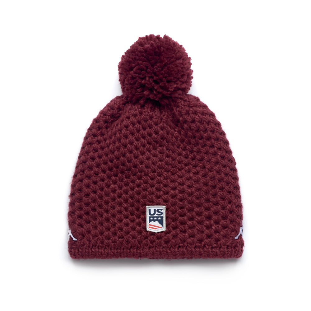 Red Unisex Beanie Hat with Fleece Lining and Pom-Pom 02