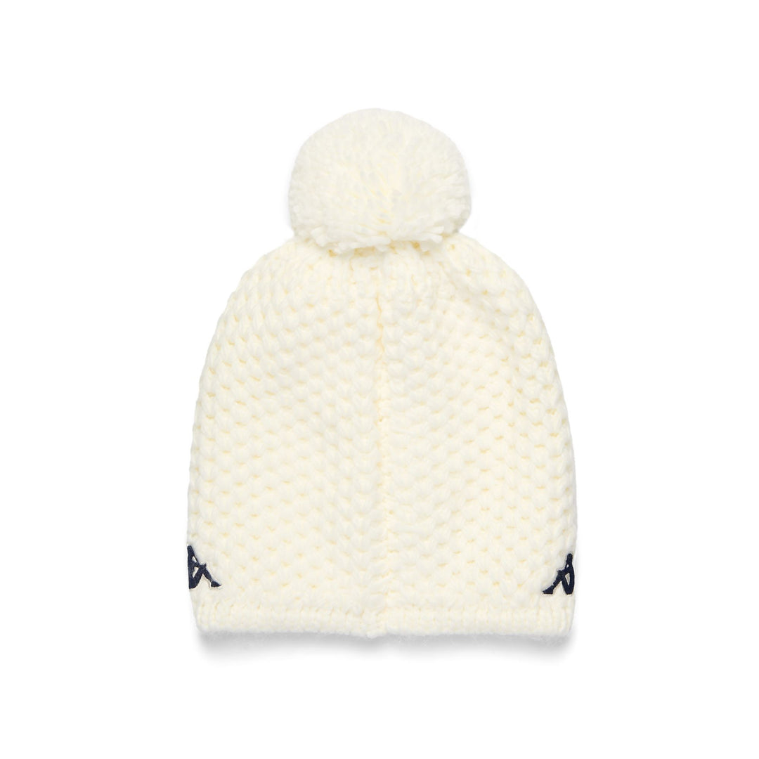 White Unisex Knit Hat with Pon Pon and Polar Lining main