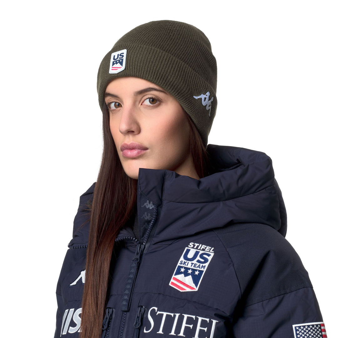 Green Unisex Wool-Polyamide Ski Hat with Omini Logo 01