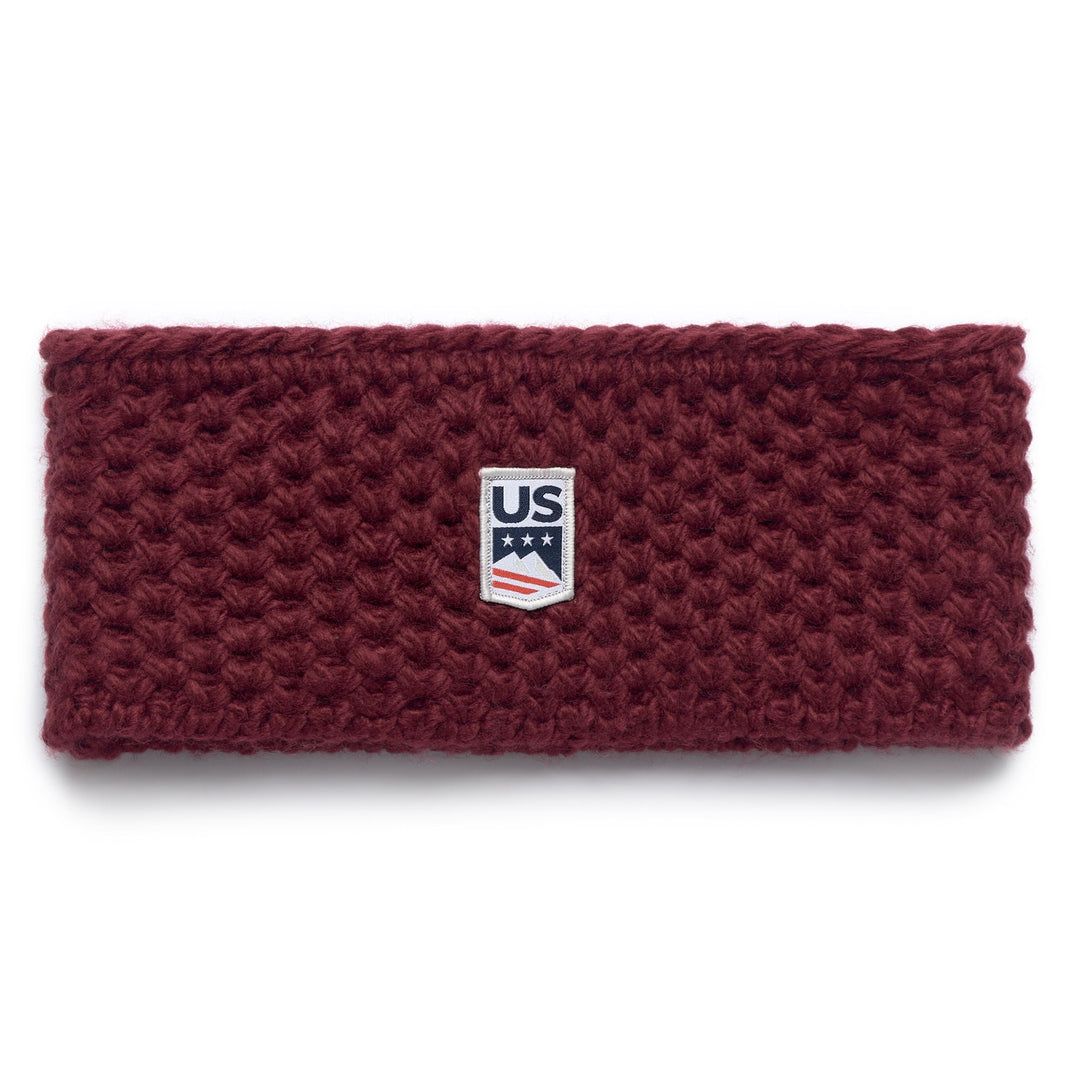 Fascia unisex in maglia acrilica rossa con fodera polare main