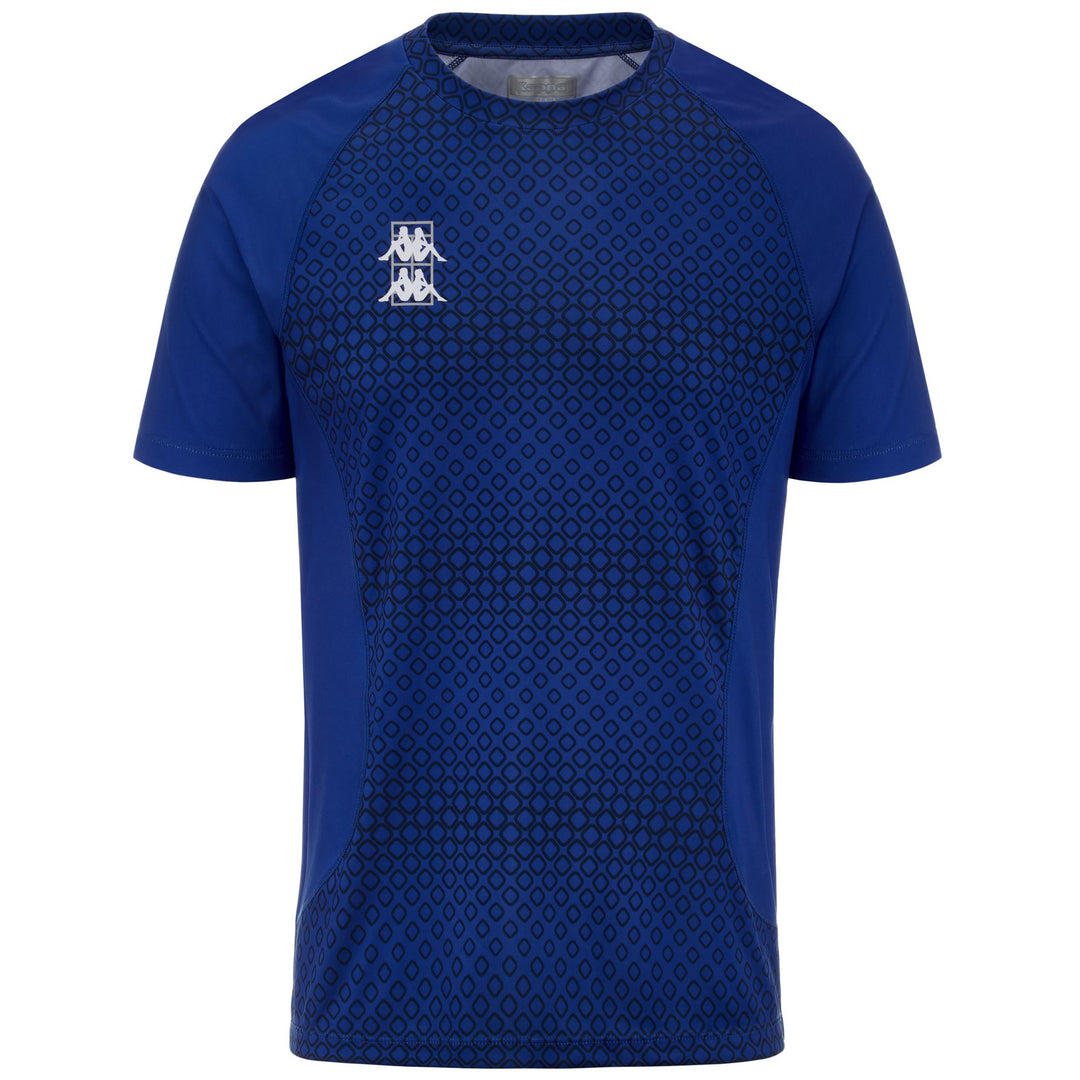 Royal Blue Men's Padel Active Jersey Shirt with Geometric Design 01