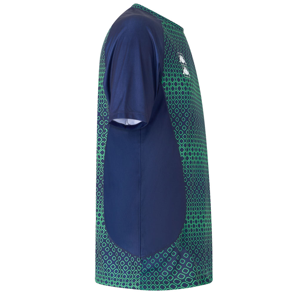 Camiseta de pádel Active para hombre en azul flúor con diseño geométrico 02