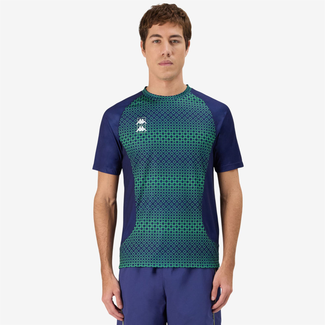 Blue Men's Regular Fit Padel Shirt in Polyester Jersey Fabric main