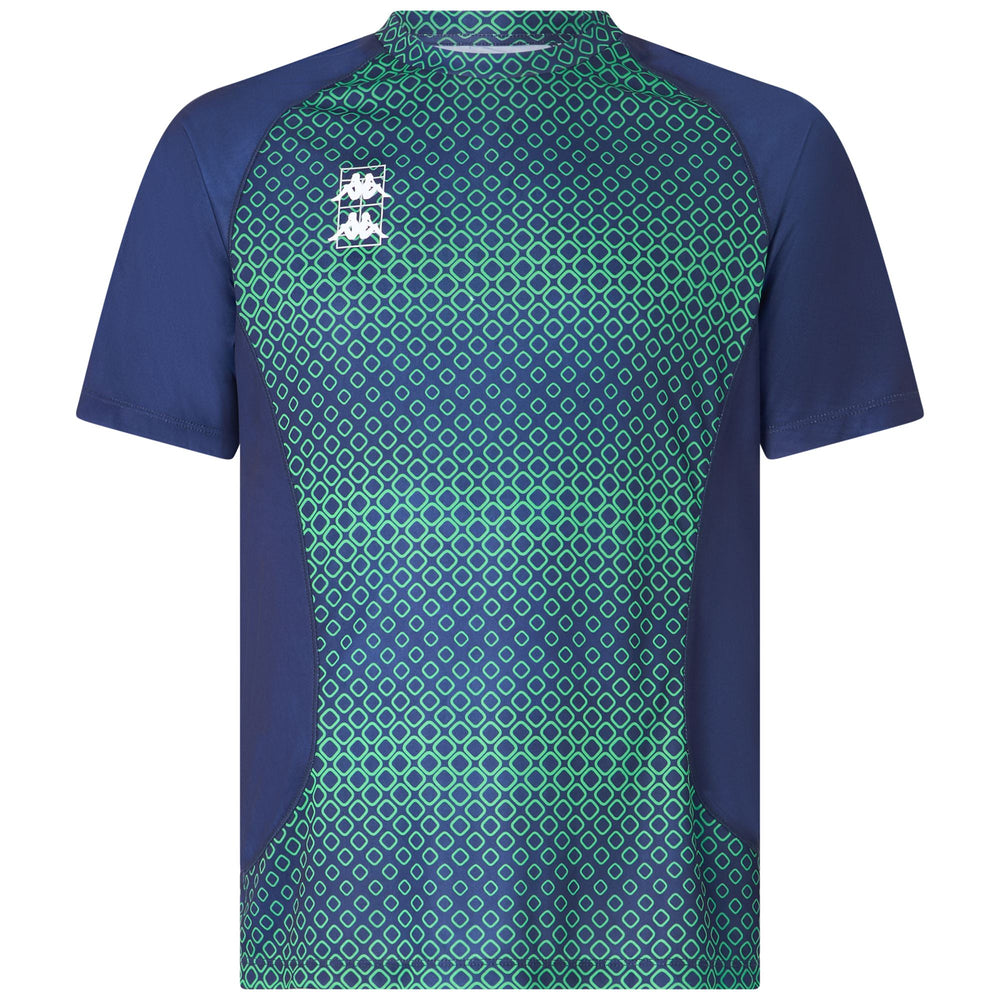 Fluo Blue Men's Padel Active Jersey Shirt with Geometric Design 02