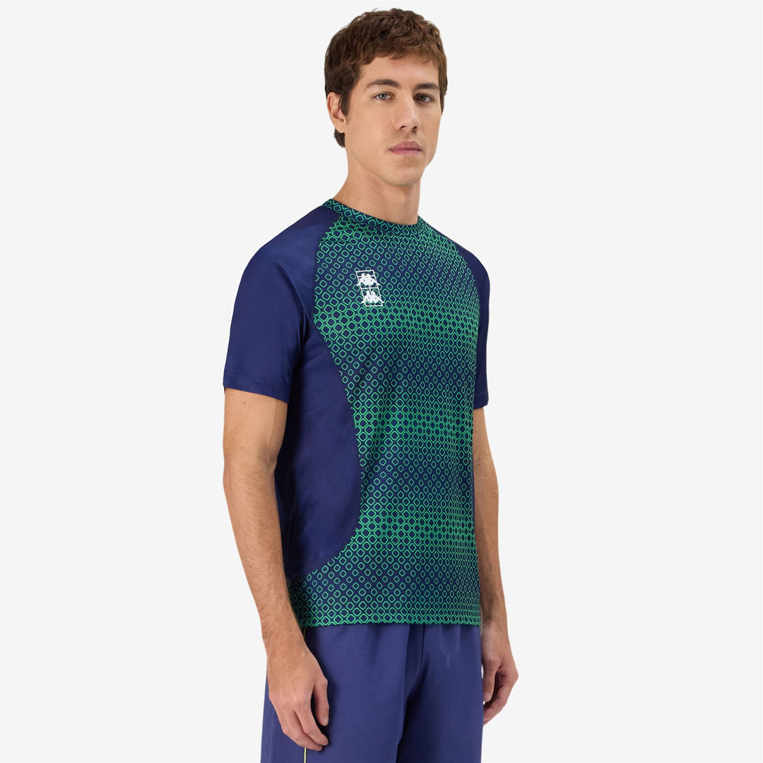 Blue Men's Regular Fit Padel Shirt in Polyester Jersey Fabric main