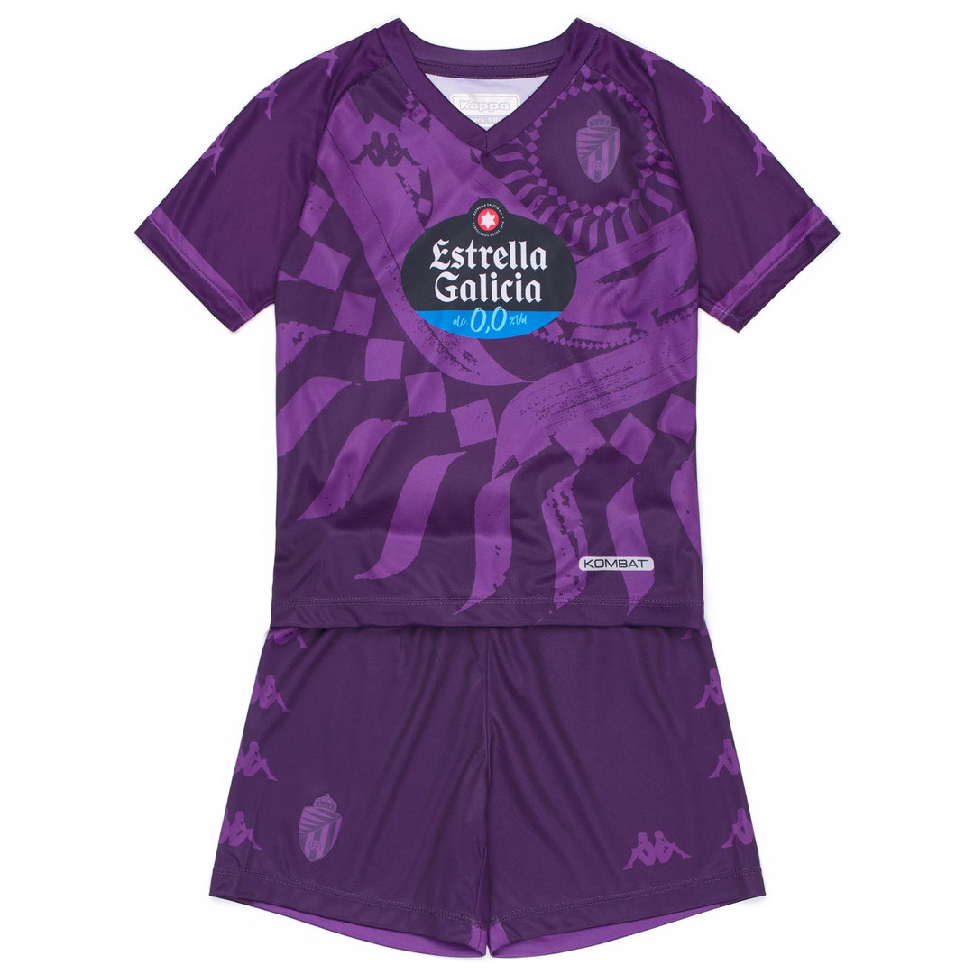 Ensemble de football unisexe violet avec short et t-shirt à manches courtes 01