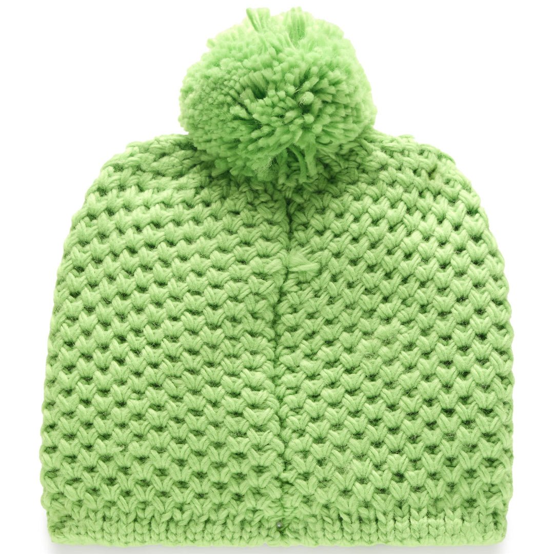 Gorro de esquí unisex verde brillante con forro polar y pompón main