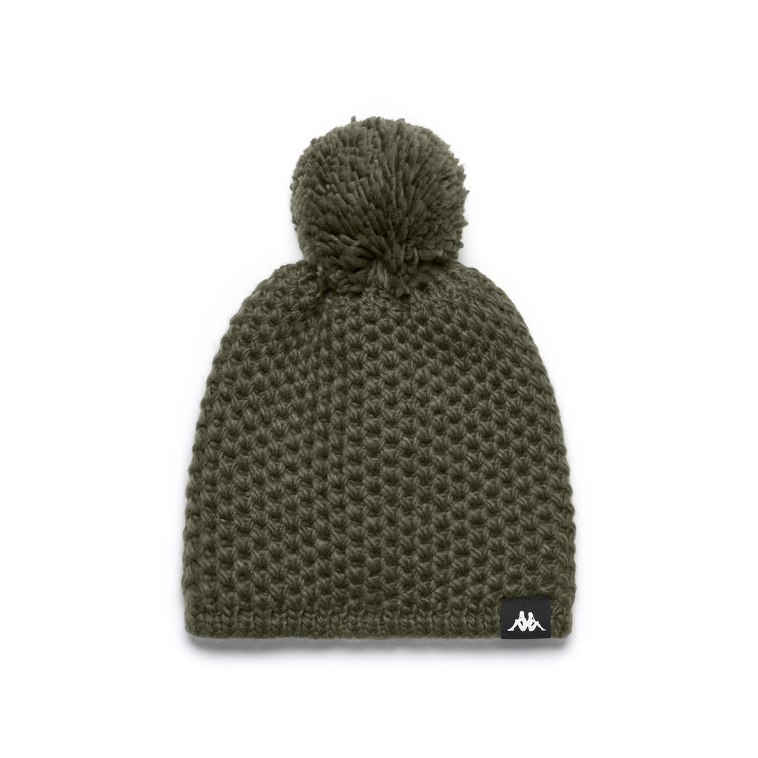Gorro unisex verde con forro polar y pompón 01