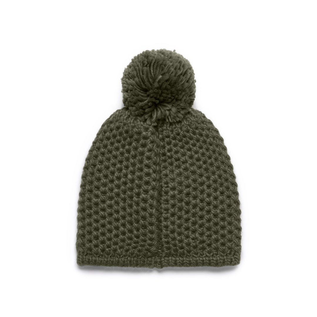 Gorro unisex verde con forro polar y pompón main