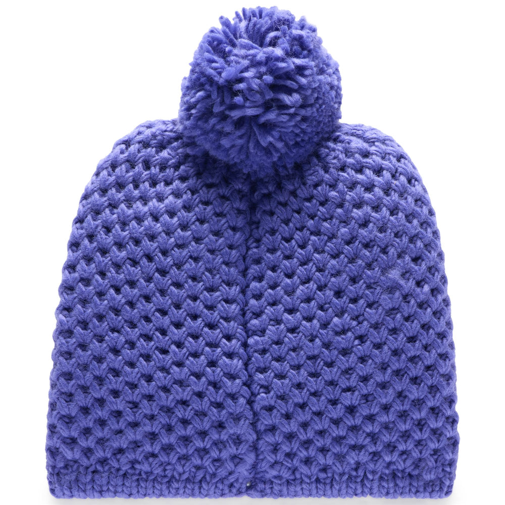 Gorro de esquí unisex azul violeta con forro polar y pompón 02